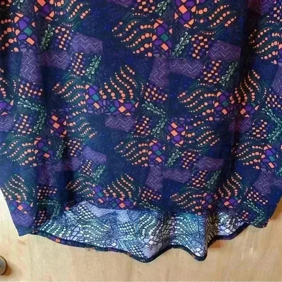 LulaRoe Womens Multicolor Round Neck High Low Tunic Blouse Top SZ S - Picture 8 of 15